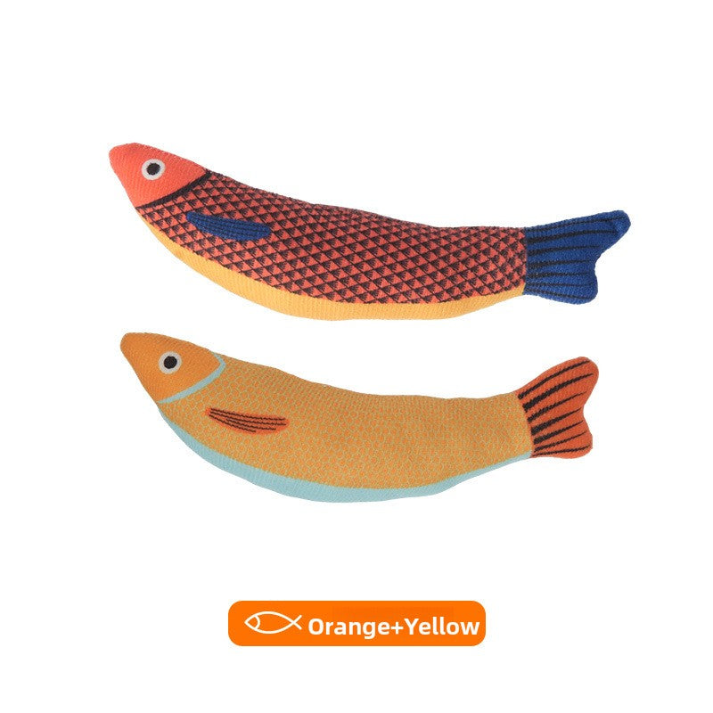 Plush Simulation Fish Cat Toy with Catnip for Teething and Play