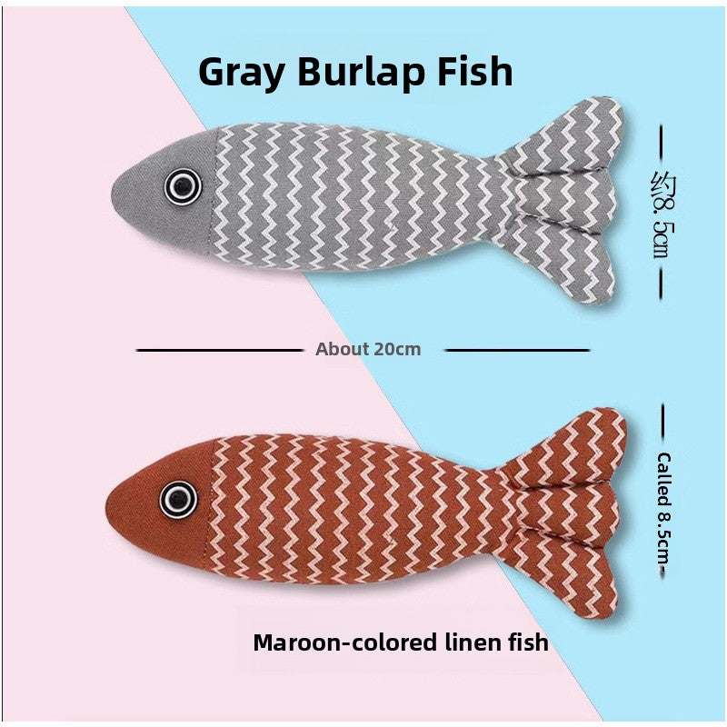 Plush Simulation Fish Cat Toy with Catnip for Teething and Play