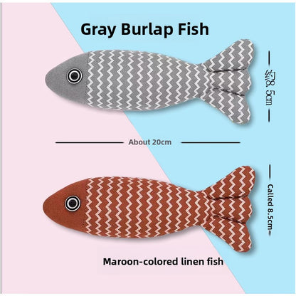 Plush Simulation Fish Cat Toy with Catnip for Teething and Play
