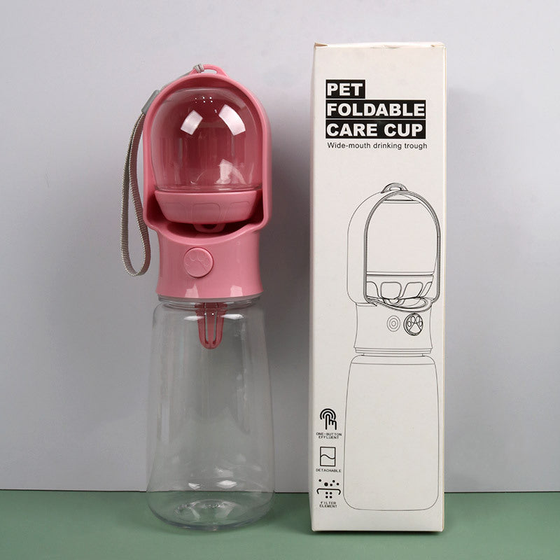 Portable Pet Water Bottle with Feeding Bowl