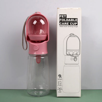 Portable Pet Water Bottle with Feeding Bowl