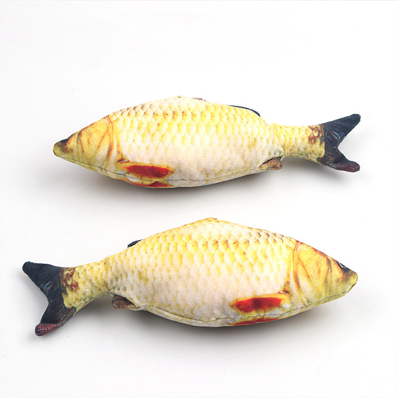Plush Simulation Fish Cat Toy with Catnip for Teething and Play