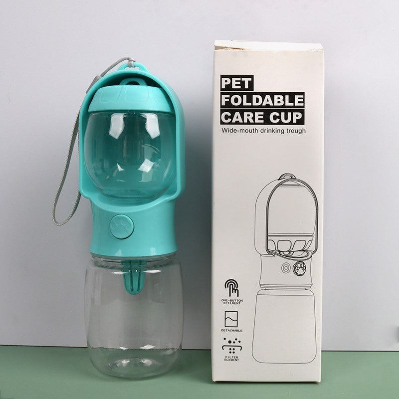 Portable Pet Water Bottle with Feeding Bowl