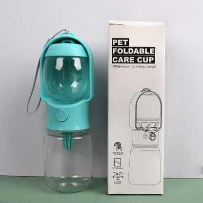 Portable Pet Water Bottle with Feeding Bowl