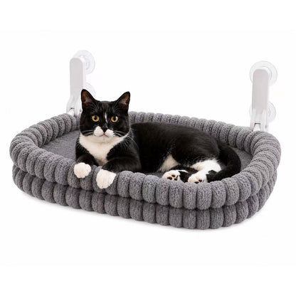 Cat Hammock Plush Mesh Window Hanging Bed Suction Cup Mount