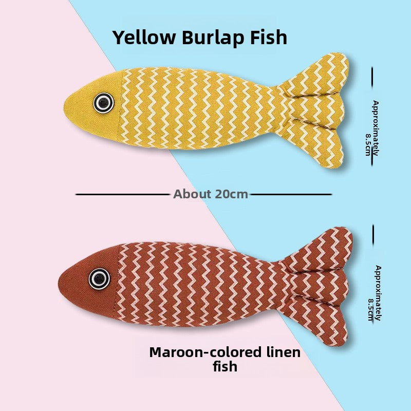 Plush Simulation Fish Cat Toy with Catnip for Teething and Play