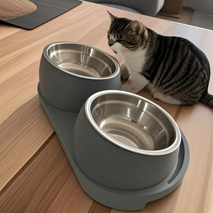 Dual Compartment Pet Feeding Bowl