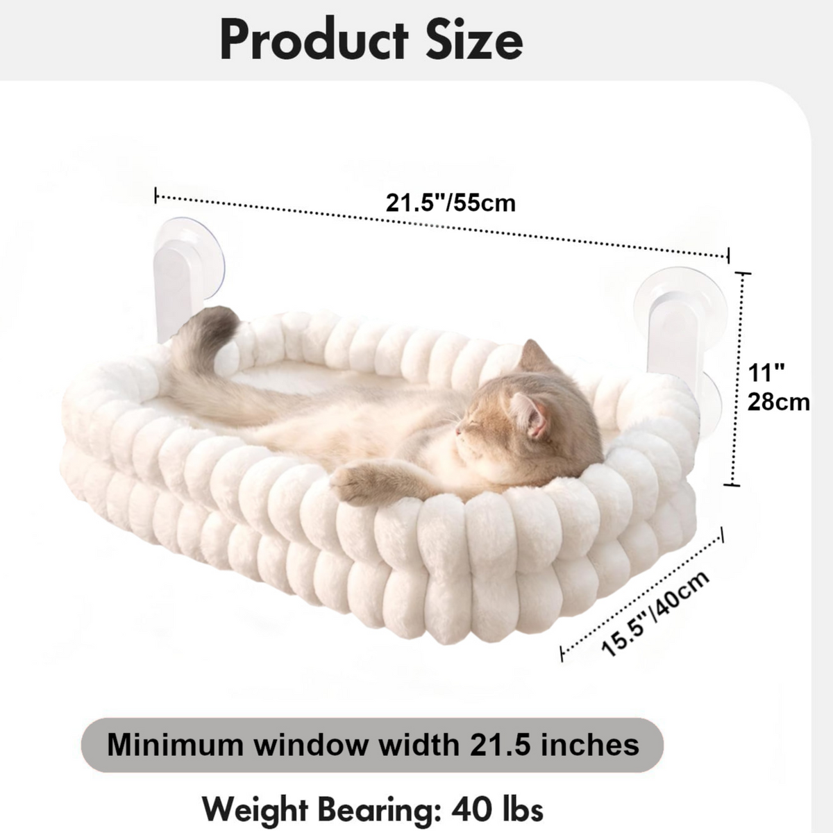 Cat Hammock Plush Mesh Window Hanging Bed Suction Cup Mount