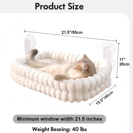 Cat Hammock Plush Mesh Window Hanging Bed Suction Cup Mount