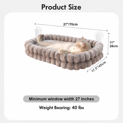 Cat Hammock Plush Mesh Window Hanging Bed Suction Cup Mount