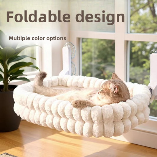 Cat Hammock Plush Mesh Window Hanging Bed Suction Cup Mount