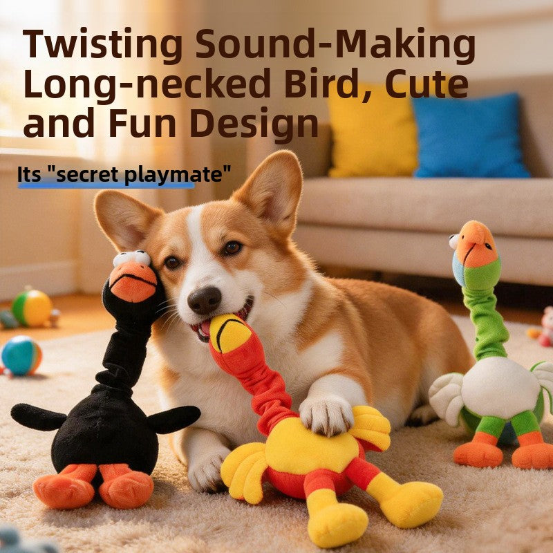 Twist-and-Squeak Long-Necked Bird Toy