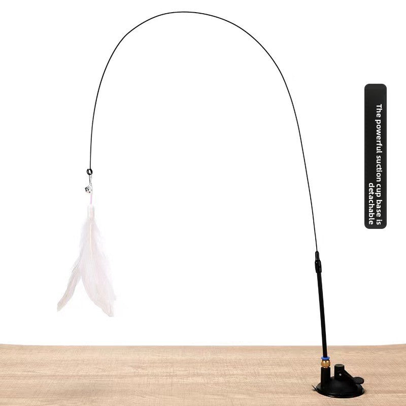 Feather Cat Teaser Stick with Suction Cup