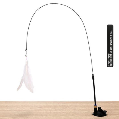 Feather Cat Teaser Stick with Suction Cup
