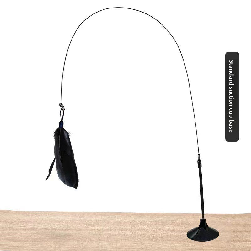 Feather Cat Teaser Stick with Suction Cup