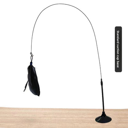 Feather Cat Teaser Stick with Suction Cup