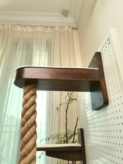 Solid Wood Cat Climbing Frame with Hemp Rope
