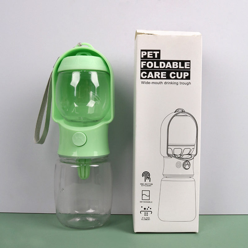 Portable Pet Water Bottle with Feeding Bowl