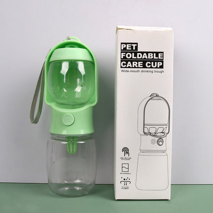 Portable Pet Water Bottle with Feeding Bowl