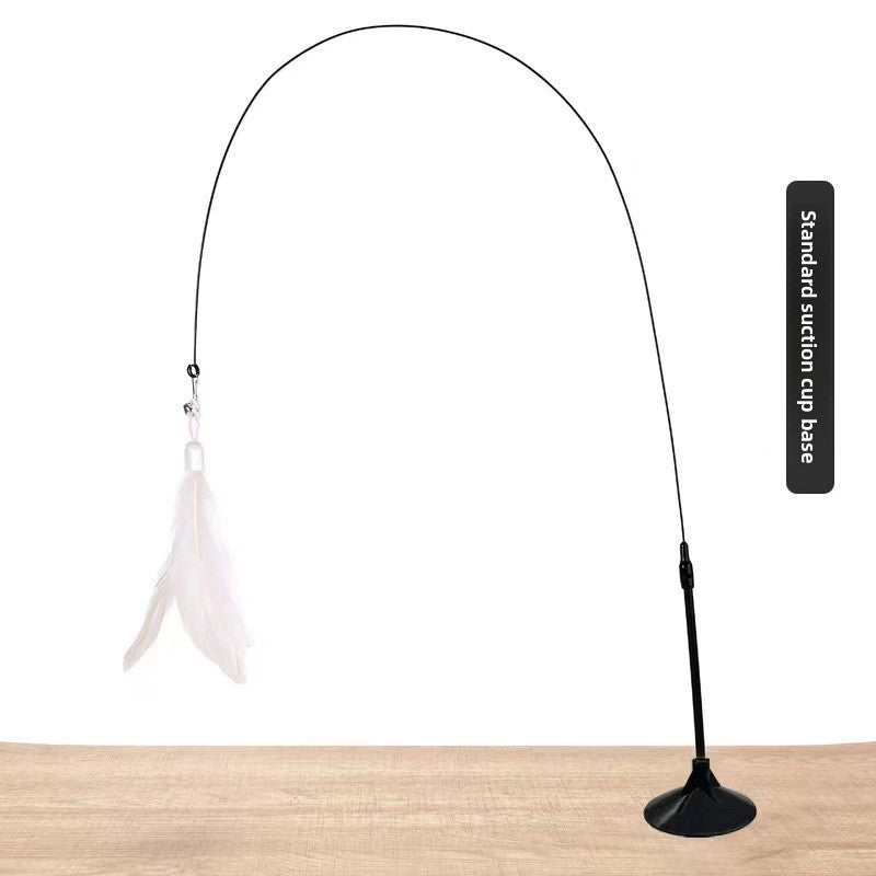 Feather Cat Teaser Stick with Suction Cup