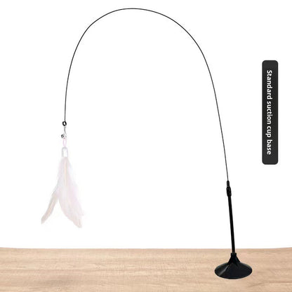 Feather Cat Teaser Stick with Suction Cup