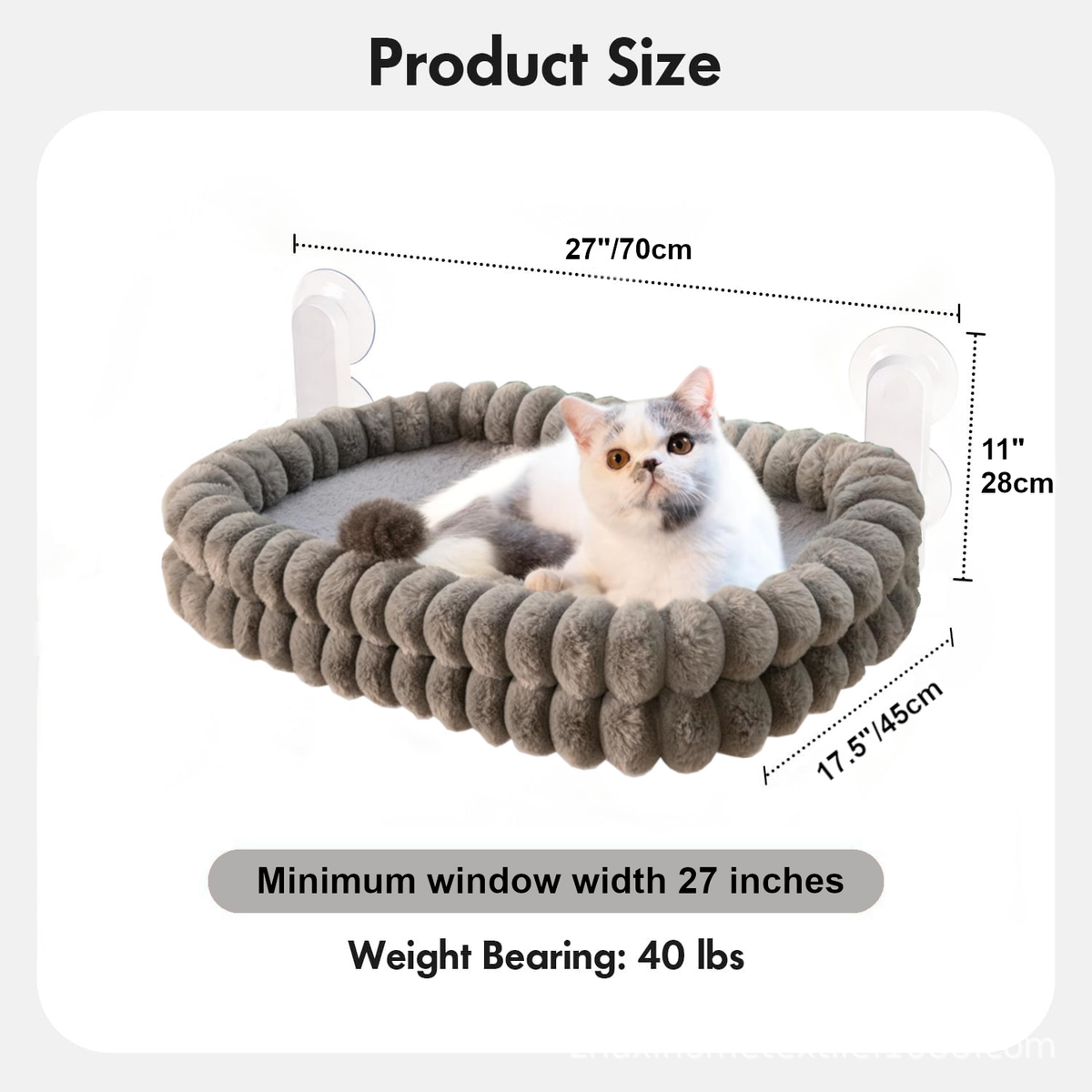 Cat Hammock Plush Mesh Window Hanging Bed Suction Cup Mount