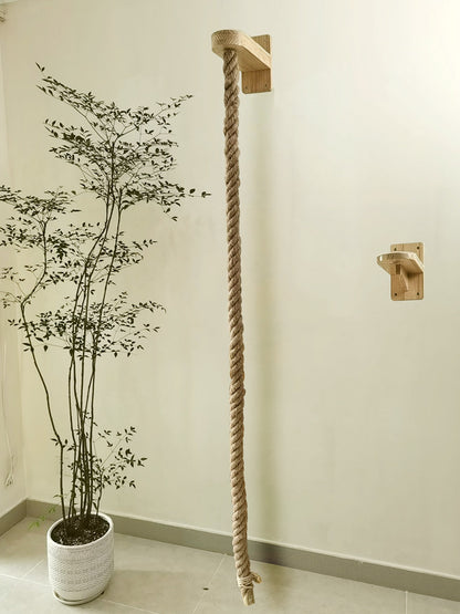 Solid Wood Cat Climbing Frame with Hemp Rope