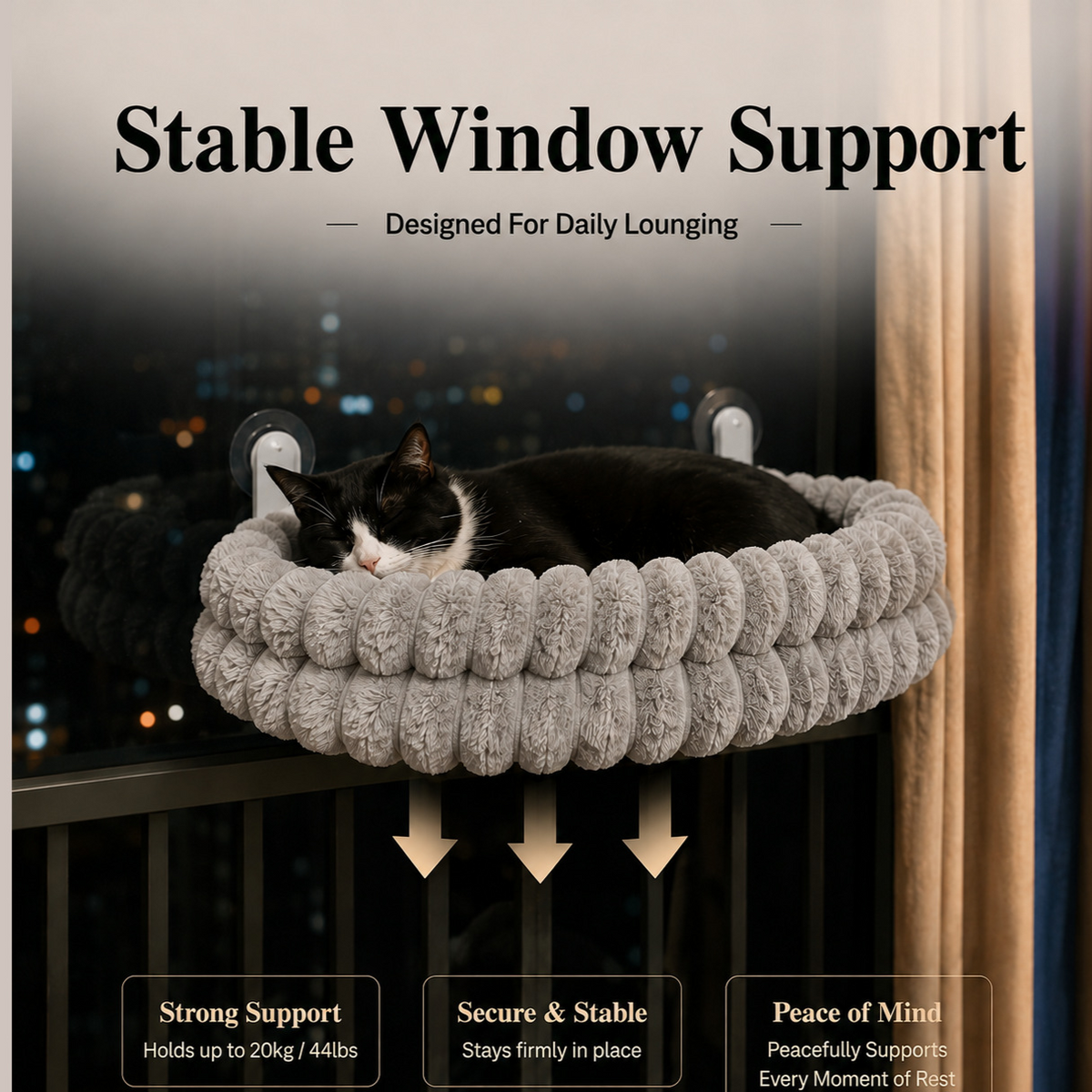 Cat Hammock Plush Mesh Window Hanging Bed Suction Cup Mount