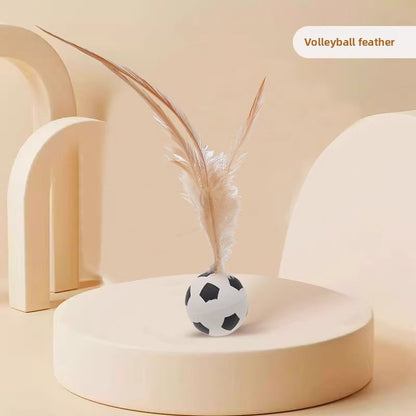 Feather Bouncing Ball Cat Toy