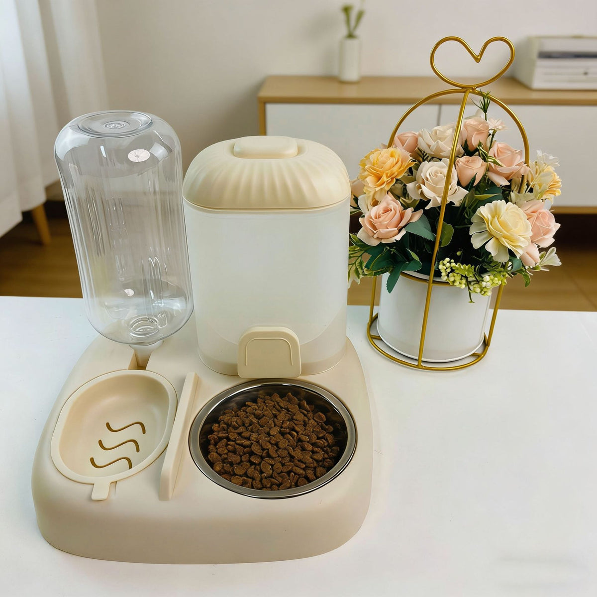 Dual Compartment Pet Feeding Bowl