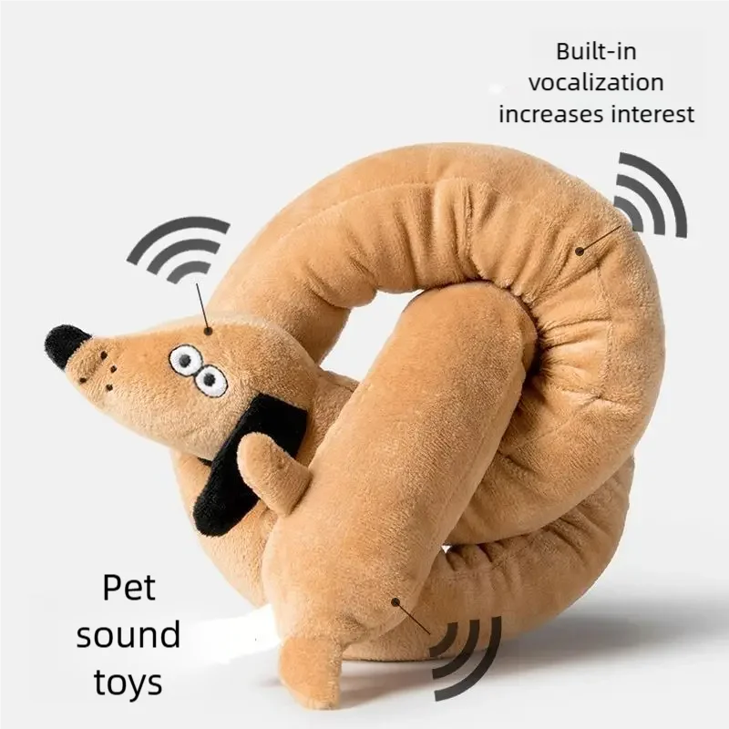 Squeaky Sausage Plush Dog Toy