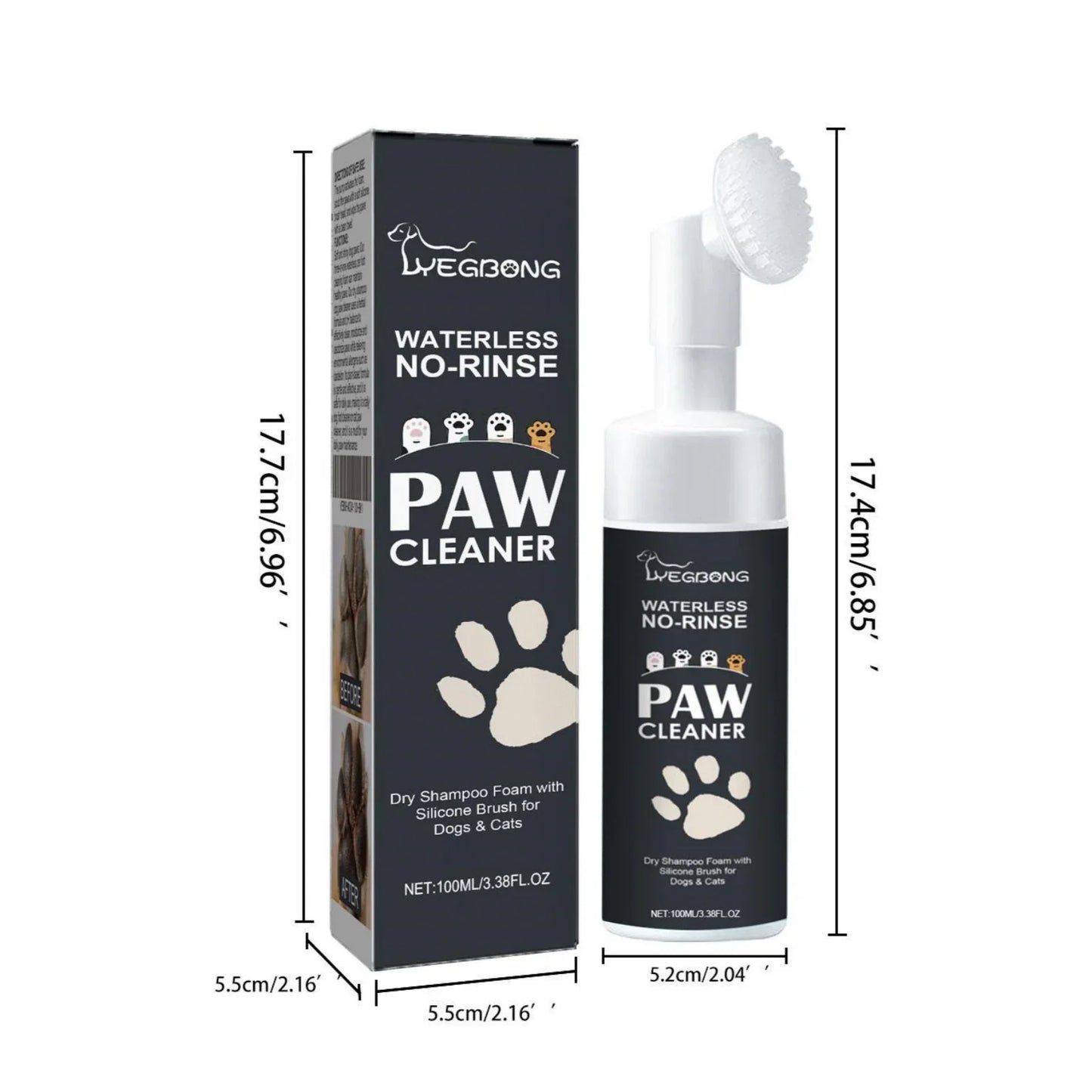 No-Rinse Pet Paw Cleaner & Balm Kit