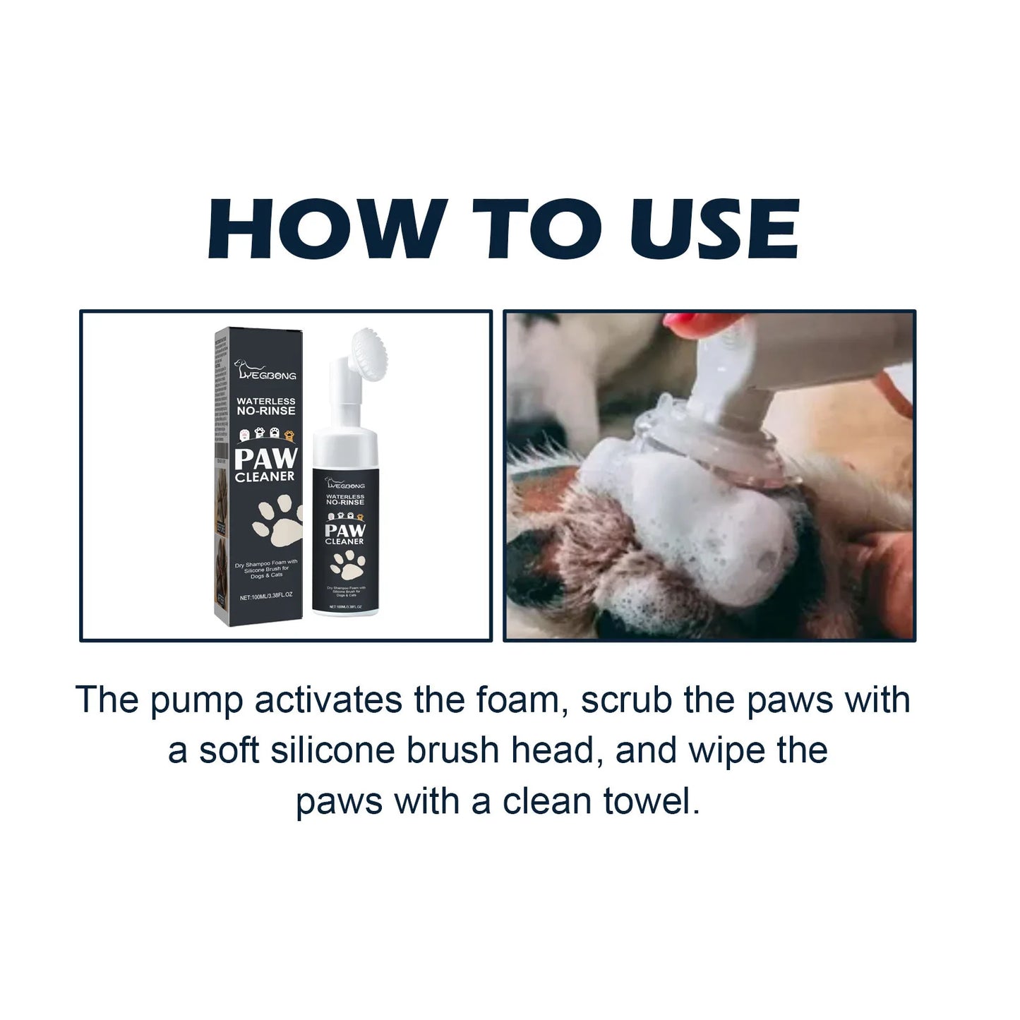 No-Rinse Pet Paw Cleaner & Balm Kit