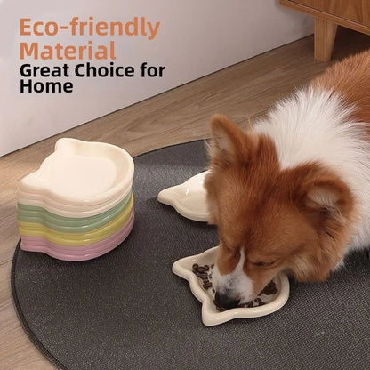 Cute Cat-Shaped Ceramic Pet Bowl