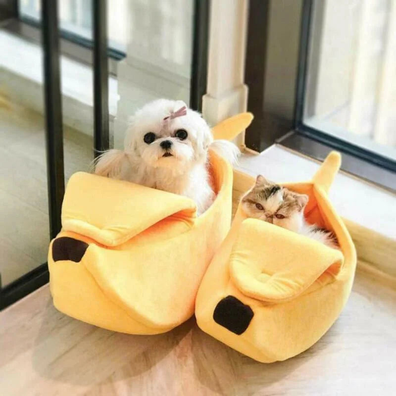 Banana Hideaway Cat Bed