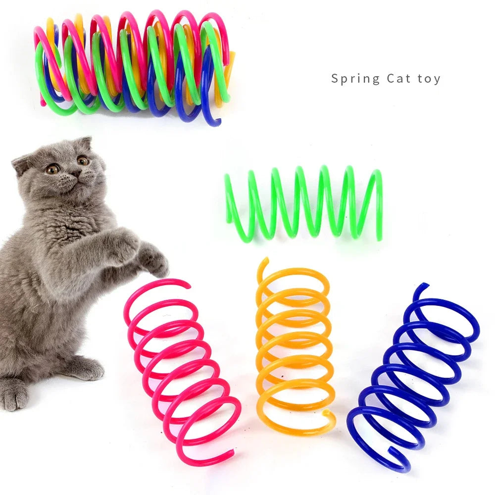 Colorful Cat Spring Toy Set