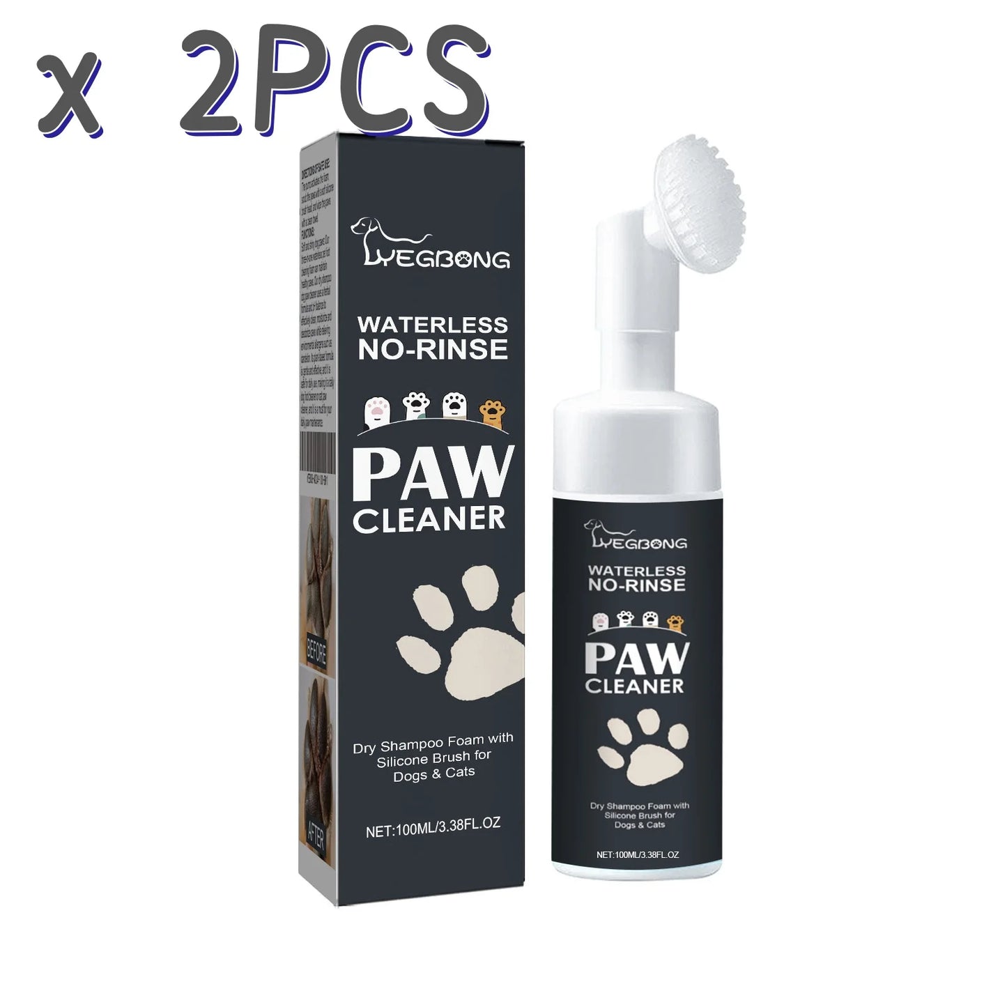 No-Rinse Pet Paw Cleaner & Balm Kit