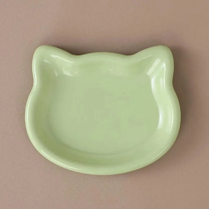 Cute Cat-Shaped Ceramic Pet Bowl