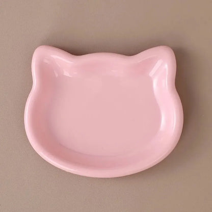 Cute Cat-Shaped Ceramic Pet Bowl