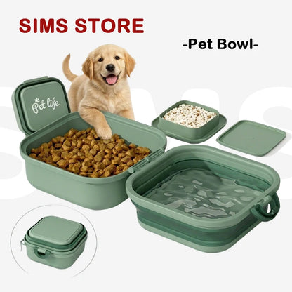 Foldable Travel Pet Food & Water Bowl