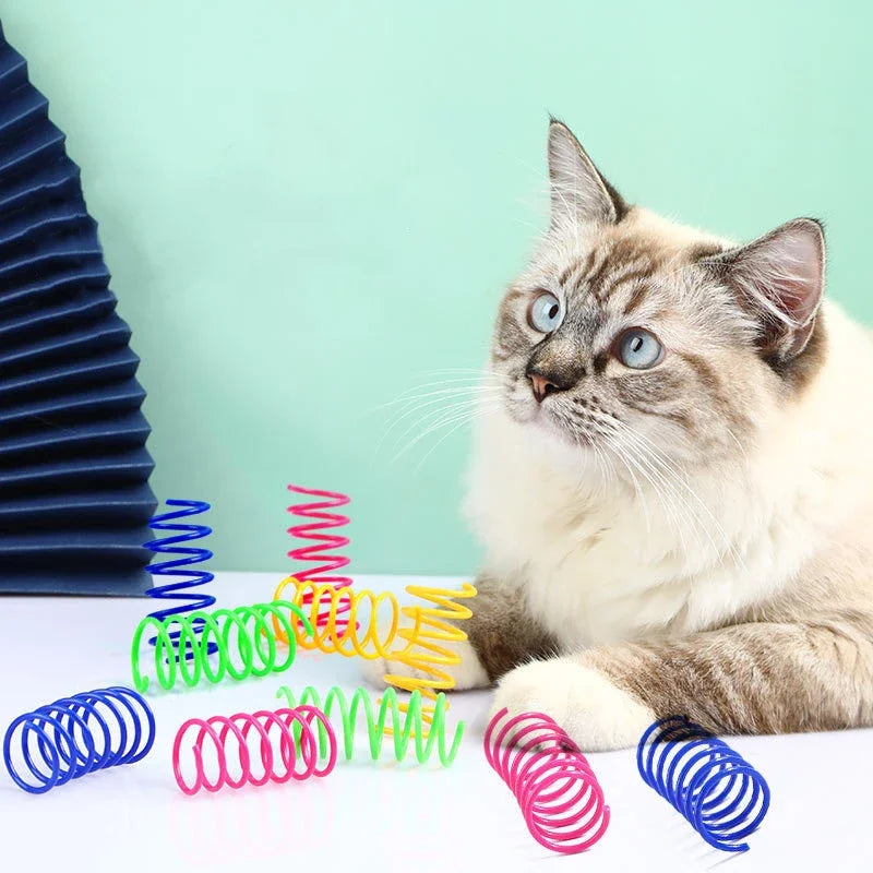 Colorful Cat Spring Toy Set