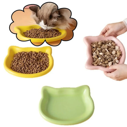 Cute Cat-Shaped Ceramic Pet Bowl