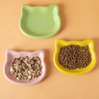 Cute Cat-Shaped Ceramic Pet Bowl