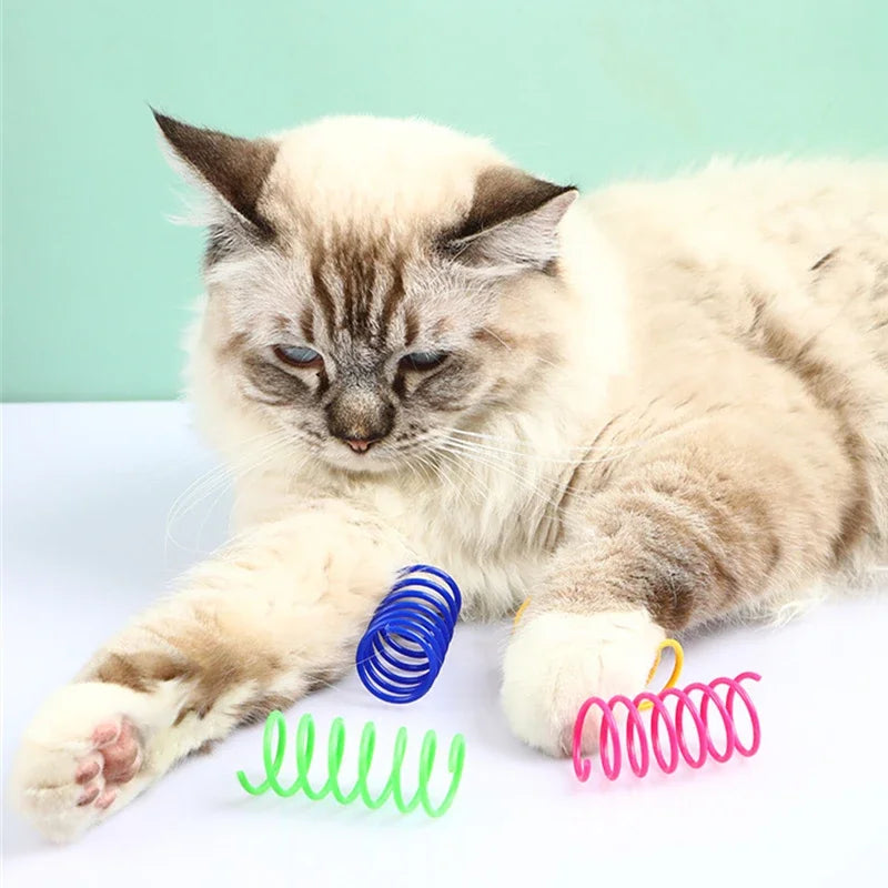 Colorful Cat Spring Toy Set
