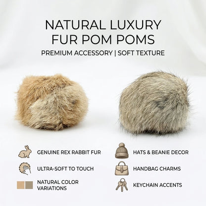 Natural Rabbit Fur Cat Play Balls