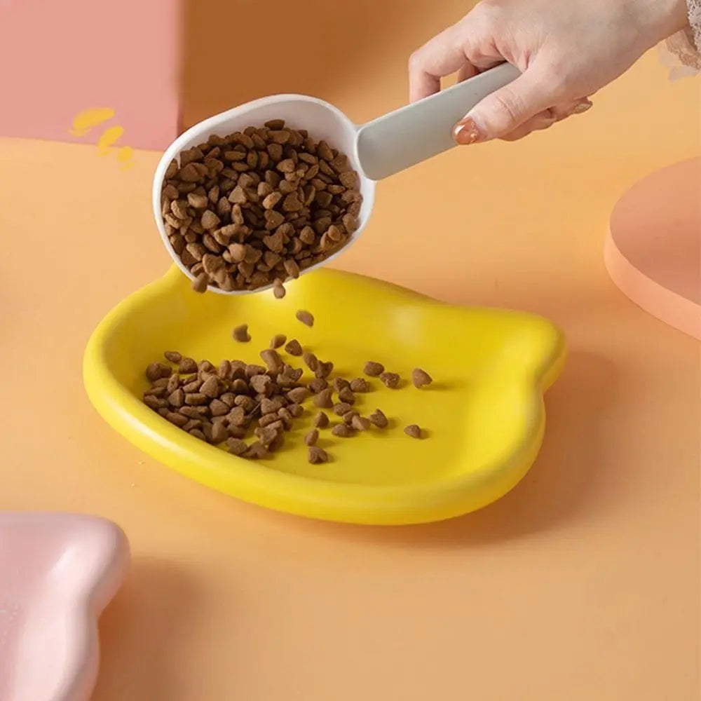 Cute Cat-Shaped Ceramic Pet Bowl