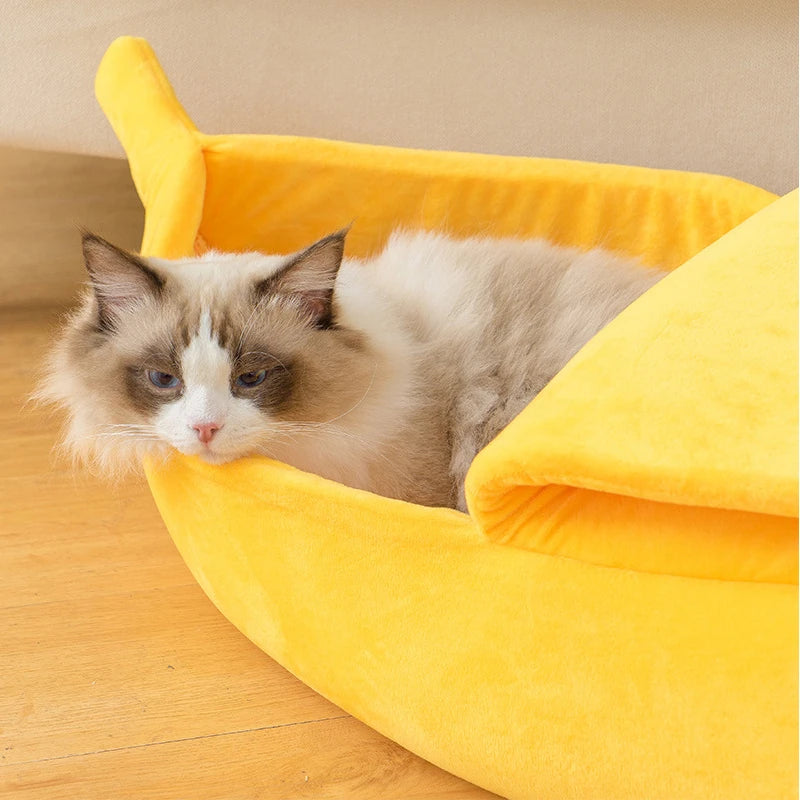 Banana Hideaway Cat Bed
