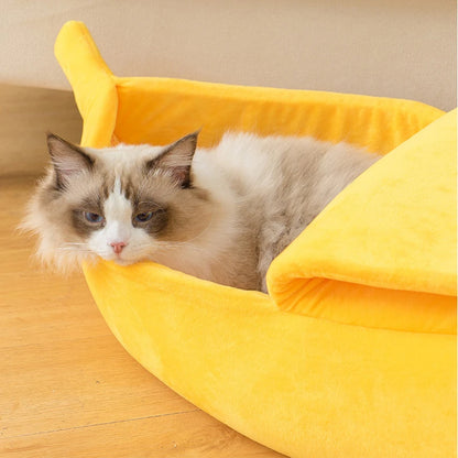 Banana Hideaway Cat Bed