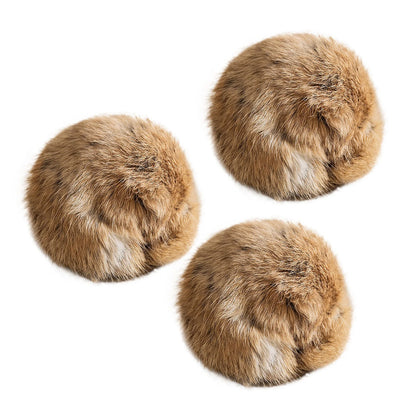 Natural Rabbit Fur Cat Play Balls