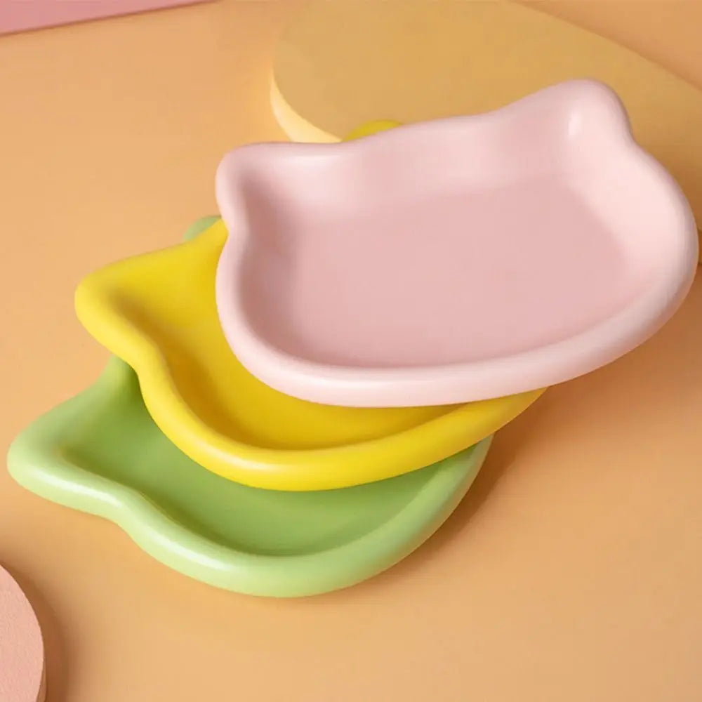Cute Cat-Shaped Ceramic Pet Bowl